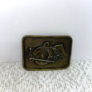 Vintage Skilsaw Mens Brass Plated Belt Buckle **READ**